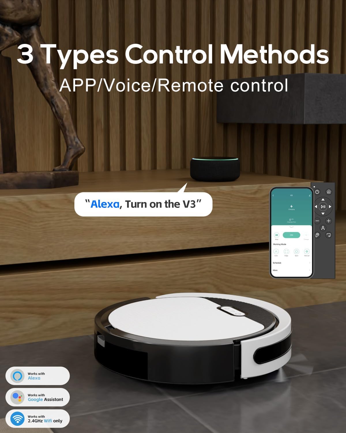 3-in-1 Robot Vacuum and Mop Combo with 5000Pa Powerful Suction