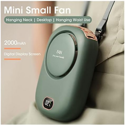 Portable USB Rechargeable Neck Fan – Hands-Free Cooling