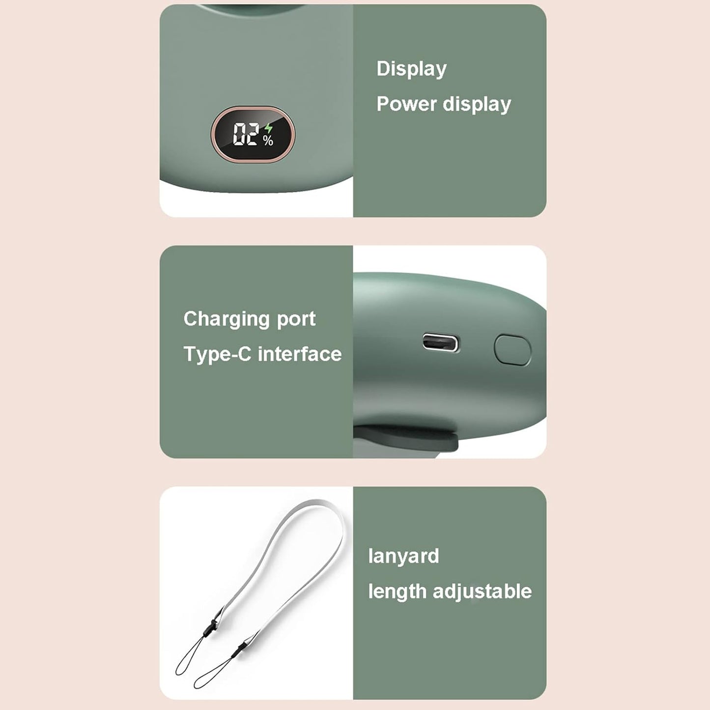 Portable USB Rechargeable Neck Fan – Hands-Free Cooling