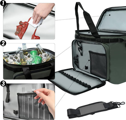 36-Can Soft Cooler Bag – Portable, Leakproof in Green