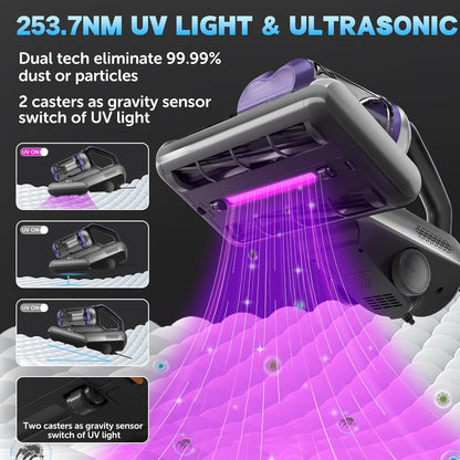 500W  High-Efficiency UV Bed Vacuum Cleaner with 16KPa Suction