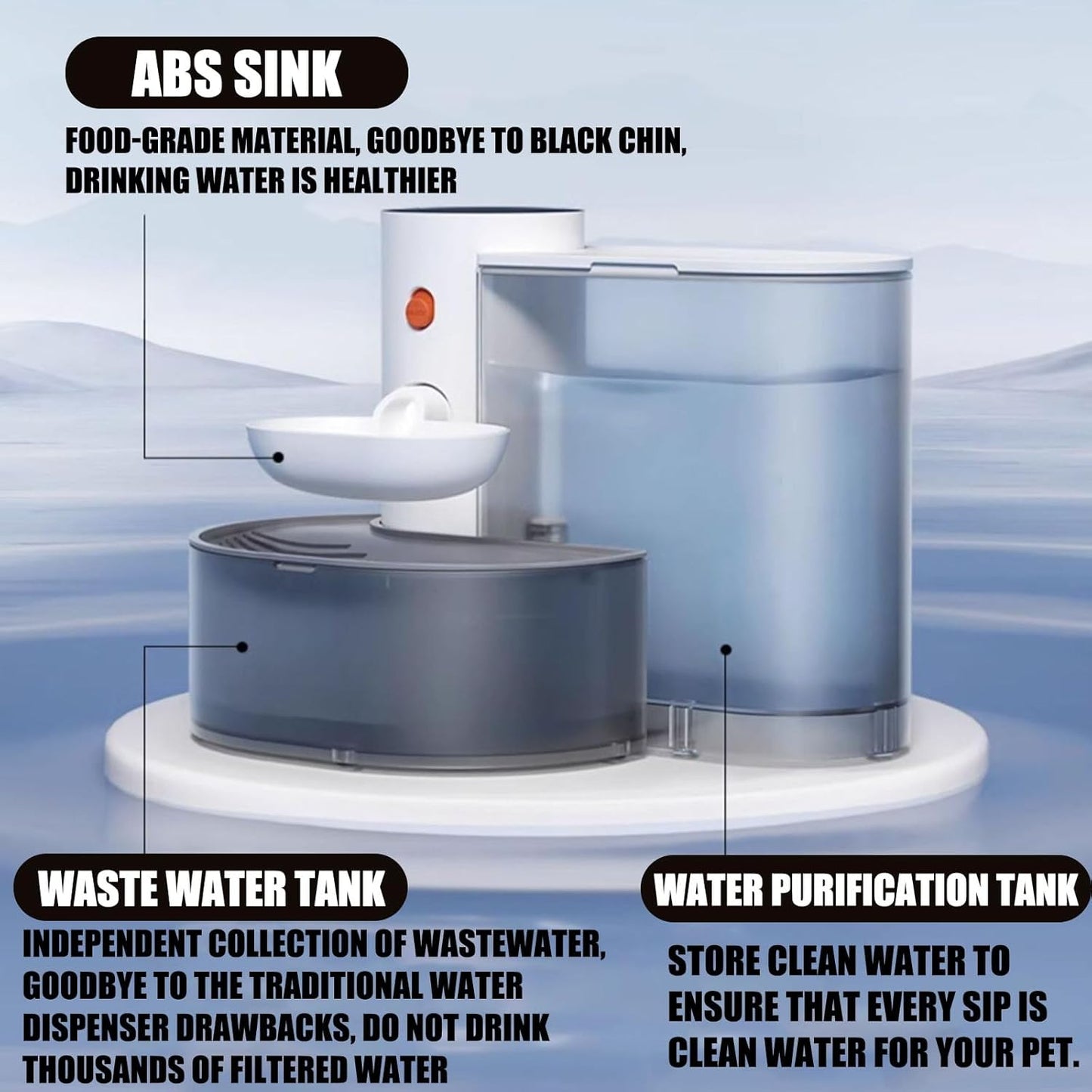 Automatic Pet Water Feeder with 3L Tank and Spill-Proof Design, USB Rechargeable Battery
