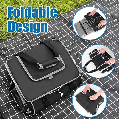 55-Can Large Soft Cooler Bag, Leakproof, Portable Ice Chest in Black
