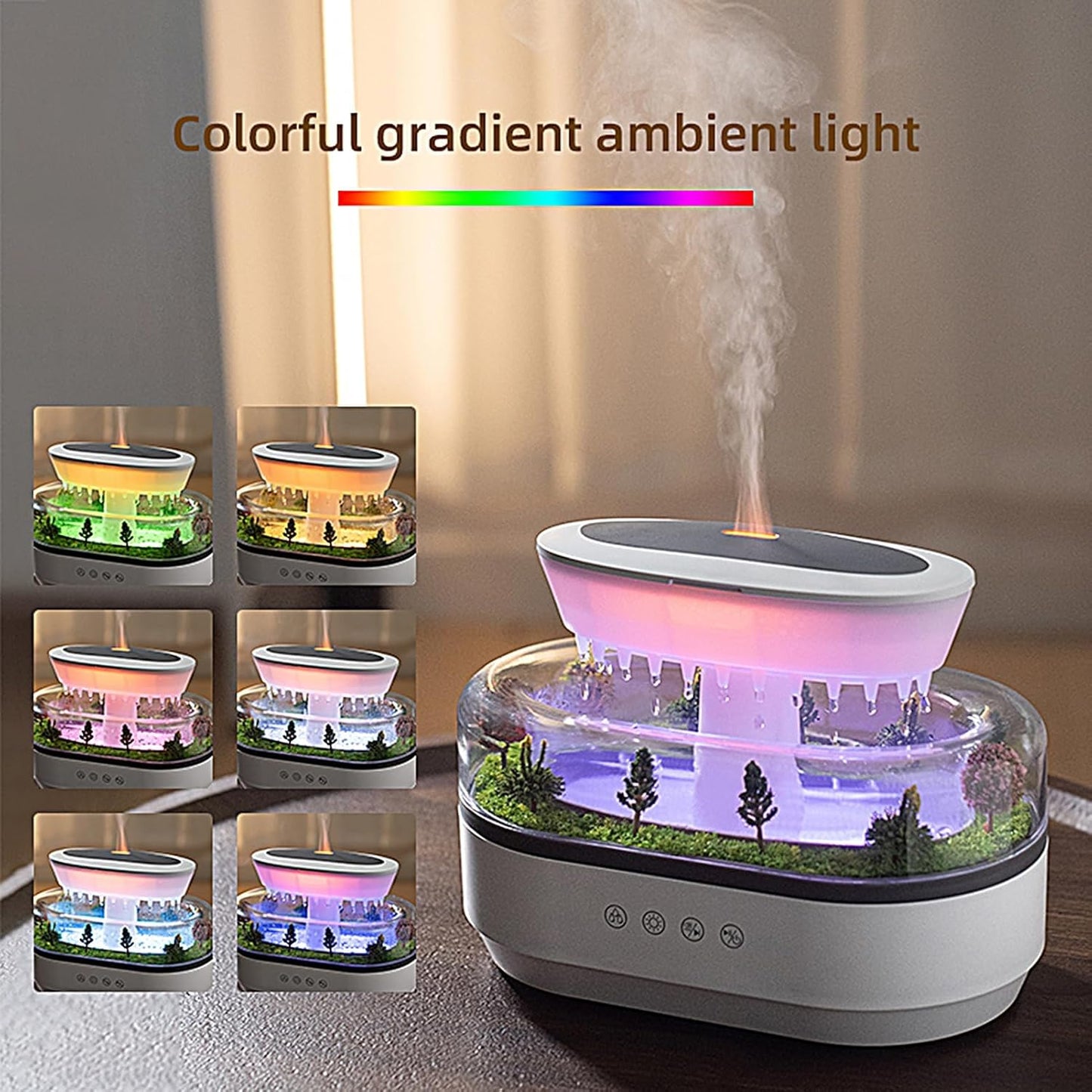 ZenScape - Ultrasonic Landscape Aroma Diffuser with Raindrop Mist
