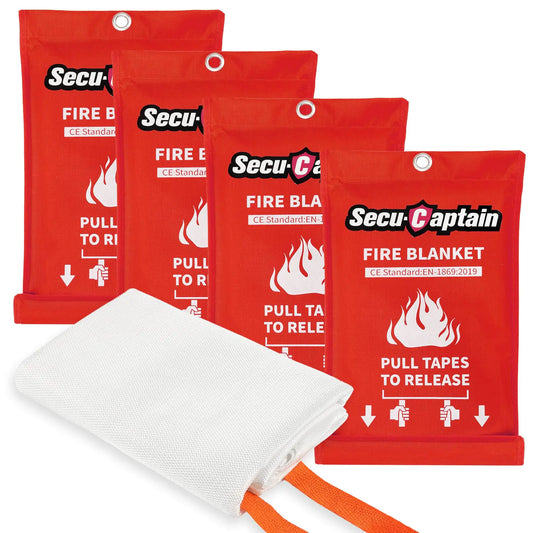 4-Pack Fire Blanket – 40"x40" Emergency Safety for Home & Kitchen