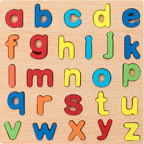 Wooden Number & Letter Match-Up Puzzle Board