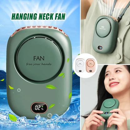 Portable USB Rechargeable Neck Fan – Hands-Free Cooling